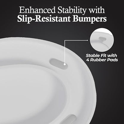 Safe Buns Round Toilet Seat - Patented Dual Lock Rims with Four Slip-Resistant Bumpers - Soft Close Toilet Seat with 100% Polypropylene for Durability - Easy Clean & Universal Fit for all Toilets
