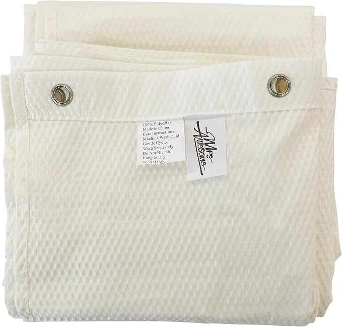 Embossed Microfiber Shower Curtain Liner 70 x 72 inches, Soft Fabric Shower Curtain Washable and Water Repellent,70x72, Cream