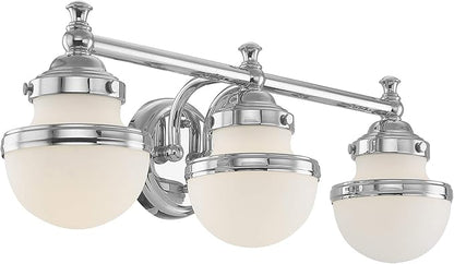 Livex Lighting 5713-05 Oldwick 3 Polished Chrome Bath Light, 24 x 7.25 x 8.25