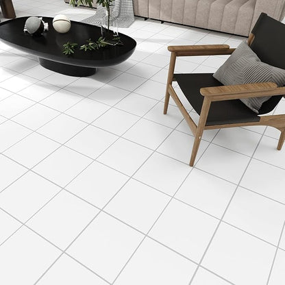 Lareko 20Sq.Ft White Marble Peel and Stick Vinyl Floor Tiles,20 Tiles - 12" x 12",Waterfproof and Self Adhesive Vinyl Sticker Tiles,Laminate Flooring for for Kichen,Bathroom,Dining Room(White)