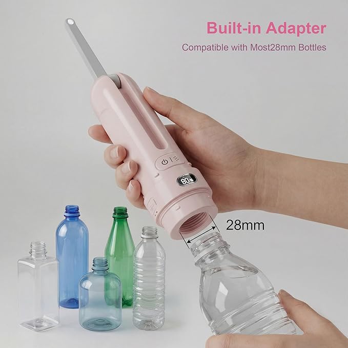 Portable Bidet for Travel | Bathroom - Rechargeable Electric Bidet Sprayer with 3 Pressure | Waterproof for Ultimate Personal Hygiene Cleaning at Home Office and Camping (Pink)