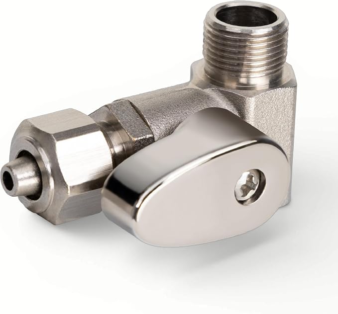 LUXE Bidet 3/8 x 3/8 x 8mm Hot Water Shut-Off Valve T-Adapter | Nickel Finish, Compatible with NEO & NEO Plus Series Bidet Attachments