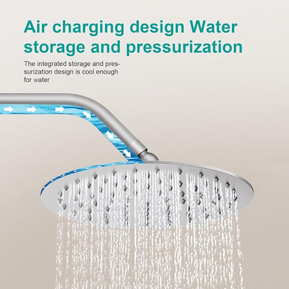 All Metal Rain Shower Head - Heavy Duty Stainless Steel, Easy Install, High Water Flow, Ultra-Thin Modern Design for Bathroom (Brushed Nickel, 8)