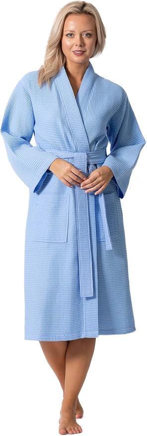 Waffle Knit Lightweight Kimono Spa & Bath Robes for Women - Quick Dry - Soft