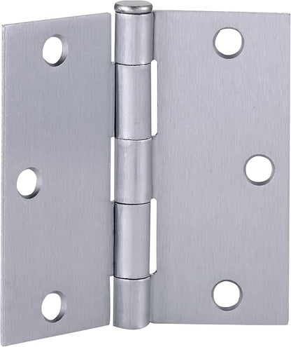 Design House 6-Pack Brushed Chrome Interior Door Hinges – 3.5-inch x 3.5-inch – Square Corner Radius Steel Door Hinge – Fits Standard Doors – Design House 185926