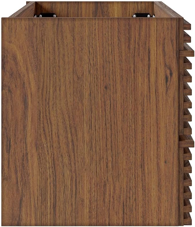 Modway Render 30" Wall-Mount Bathroom Vanity in Walnut - Sink Basin Not Included