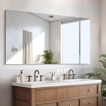 CILIBER Frameless Mirror, 30x55 Rectangle Bathroom Mirrors for Wall, Large Frameless Vanity Mirror Over Sink with Polished Edge, 3mm Tempered Glass, Hangs Horizontally or Vertically