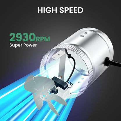 iPower 4 Inch Inline Booster Duct Fan 100 CFM HVAC Exhaust Ventilation Blower with Low Noise for Grow Tent, Basements, Bathrooms, Kitchens and Attics, 2 Packs, Silver
