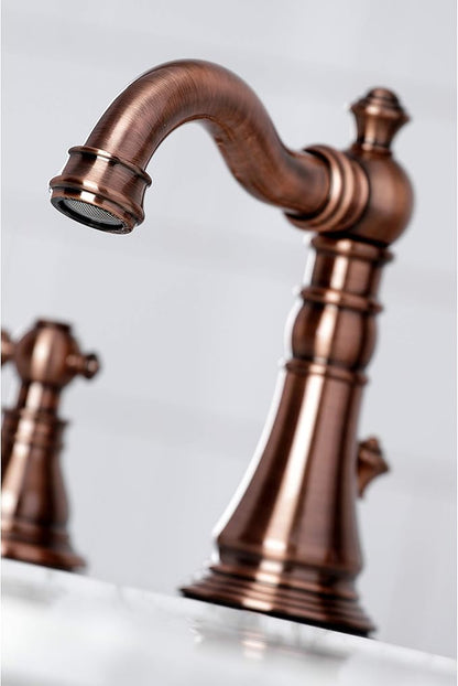 Fauceture FSC197ACLAC American Classic Widespread Bathroom Faucet with Brass Pop-Up, Antique Copper