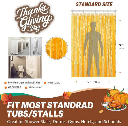 Ga-Geetopia Orange EVA 3D Water Cube Plastic Shower Curtain Liner - 72" x 72" Bathroom Shower Showroom Curtain Liner with Rustproof Metal Gromments and Weighted Magnet
