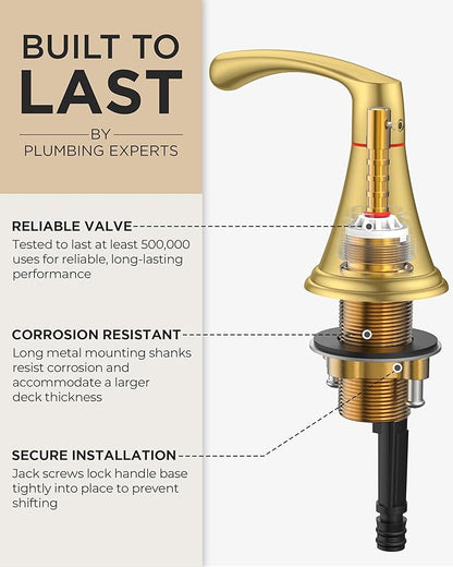 FORIOUS Gold Bathroom Faucet 3 Hole, Widespread Bathroom Sink Faucet 8 Inch with Pop Up Drain and CUPC Supply Hose, 2 Handle for Vanity Rv Commercial Lavatory Restroom