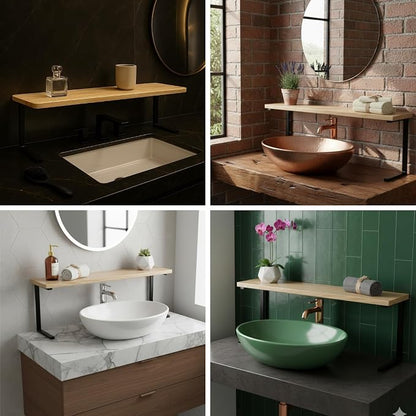 Over The Sink Shelf for Tall Faucet - Space-Saving Bathroom Over Faucet Kitchen Narrow Counter Over Sink Organizer, 30” L 6.25” W 9.25” H Metal Above Sink Shelf Top of Sink [Waterproof]