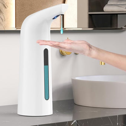 Automatic Liquid Soap Dispenser, 4-Level,13.5oz Touchless | Plastic,400ml White Electric Battery Operated Hand & Dish Countertop Soap Dispensers with Sensor for Bathroom,Kitchen Sink