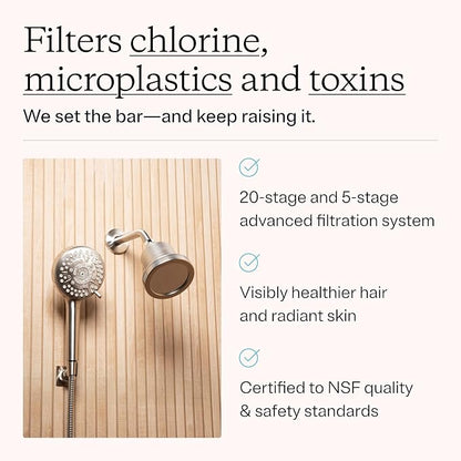 Mounted & Handheld Filtered Shower Head Bundle for Hard Water | Multi-stage filters remove chlorine & heavy metals for healthier hair & skin; dermatologist-formulated, high pressure