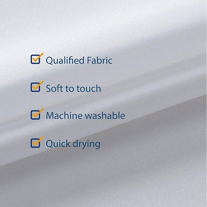 N&Y HOME Extra Wide Extra Long Fabric Shower Curtain Liner 108 x 84 inch, Hotel Quality, Washable, White Spa Bathroom Curtains with Grommets, 108x84
