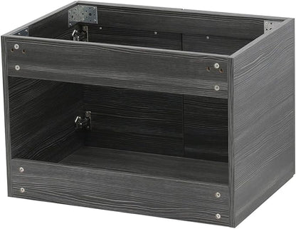 Wall Mount Floating Bathroom Vanity Sink Set. Dark Grey Vanity, White Integrated Sink Countertop - 23.25"