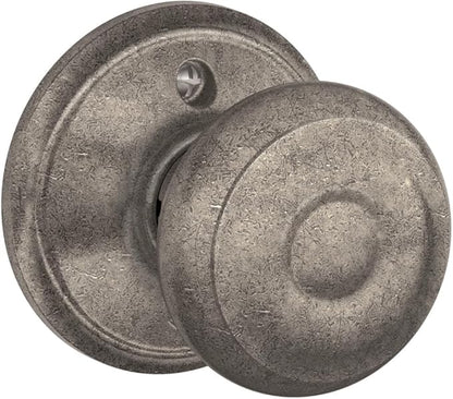 SCHLAGE Knob Non-Turning Lock, Distressed Nickel (F170 GEO 621)