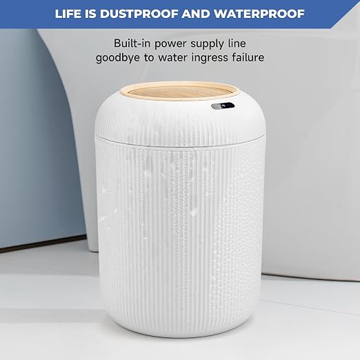 Pukomc Smart Sensor Wastebasket, Convenient and Hygienic Easy to Use | Technology Sensor Waterproof Wastebasket Plastic Trash Can for Kitchen, Bathroom, Bedroom, Living Room, Office and Outdoor