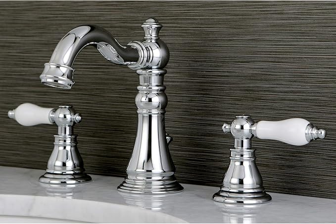 Kingston Brass FSC1971APL American Patriot Widespread Lavatory Faucet, 5-5/16" Spout Reach, Polished Chrome