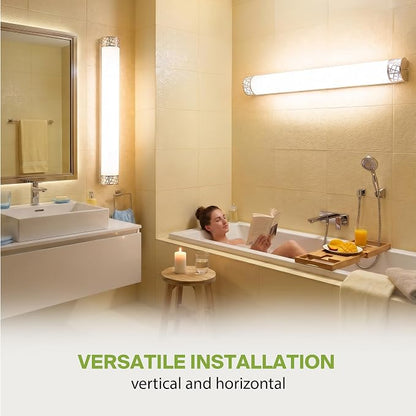 ASD 48 Inch LED Bathroom Vanity Light, 5CCT 2700K-5000K 35W, Dimmable Bathroom Light Fixtures, Modern Vanity Lights for Bathroom Lighting Fixtures Over Mirror, Wall Light Bar, Brushed Nickel, ETL