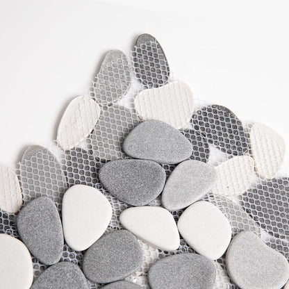 Grey Pebble Bathroom Shower Tile 12x12 in Pebble Mosaic Floor 5 SqFt | Slip-resistant Pebble Floor Tile for Bathroom, Shower, Kitchen Walls & Outdoor Areas, Mesh-Backed Easy to Install