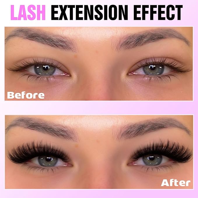 Lash Clusters 280pcs Individual Lashes Cluster Eyelash Extensions 50D 9-16mm Mix Eyelash Clusters Lash Extension for Self Application at Home (50D, 0.07D, 9-16mm)