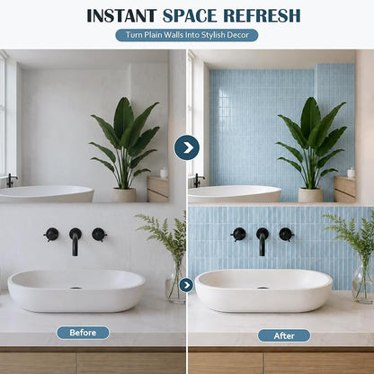 JOLOV 10 Pack Peel and Stick Backsplash Tiles, Waterproof 3D Stickers | Thicker self-adhesive 3D tile stickers for kitchen and bathroom walls; removable, waterproof and easy to install.