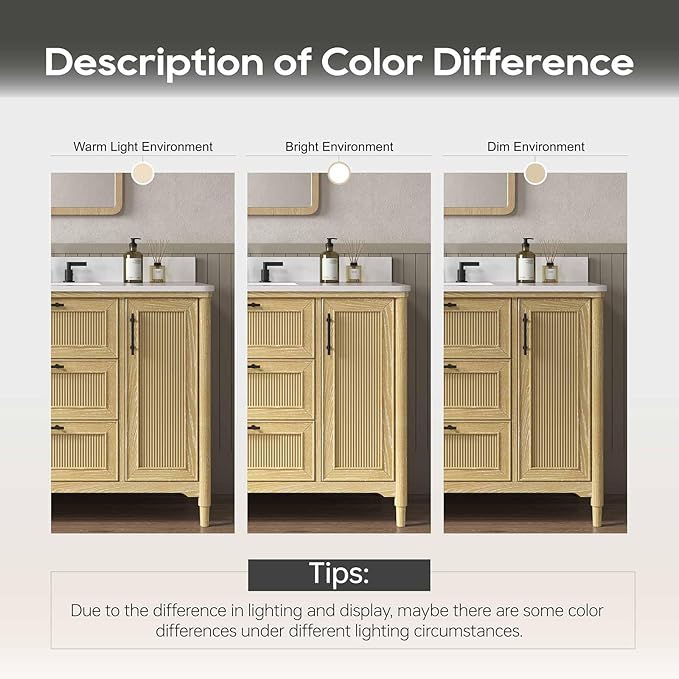 48 Inch Bathroom Vanity with Sink, Solid Wood Frame Single Sink Bathroom Vanity with Quartz Countertop, Bathroom Storage Cabinet with Soft Closing Doors & Dovetail Drawers, Light Oak