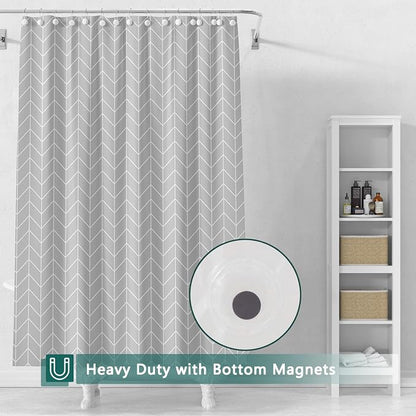 Shower Curtain Liner, 100% Waterproof PEVA Shower Curtains with 3 Duty Heavy Bottom Magnets and 12 Rust Proof Grommets, 72x72 Weighted Shower Liner for Shower Stall, Bathtubs