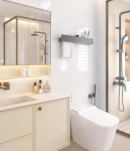 Peel and Stick Backsplash for Kitchen: Self Adhesive Wall Tiles for Bathroom - Vinyl Thick Back Splash Tile (10, White)