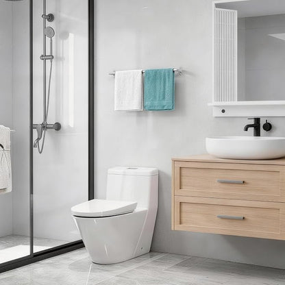 KLJKPA 2-Pack Towel Bar for Bathroom, 24 Inch Towel Rack, Brushed Nickel | Heavy Duty Single Towel Rod, Space-Saving Hand Towel Holder, Toilet Kitchen Towel Storage, Rustproof, Stainless Steel