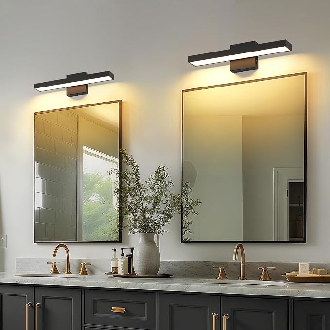 Joosenhouse Black Vanity Light for Bathroom 5CCT Dimmable LED Bath Light | Modern Bathroom Light Bar for Makeup Mirror 16.53 Inch 16W