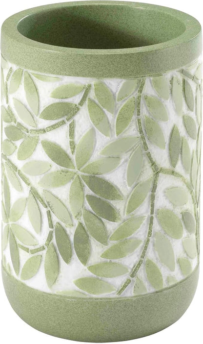 Avanti Linens - Tumbler, 100% Hand-Painted Resin Bathroom Accessories, Botanical Home Decor (Stratford)