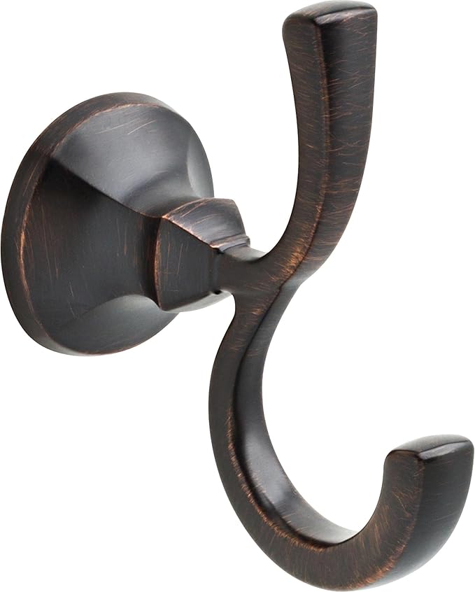 DELTA FAUCET Rubber Limited 76435-RB Ashlyn Double Towel Hook Bath Hardware Accessory in Venetian Bronze