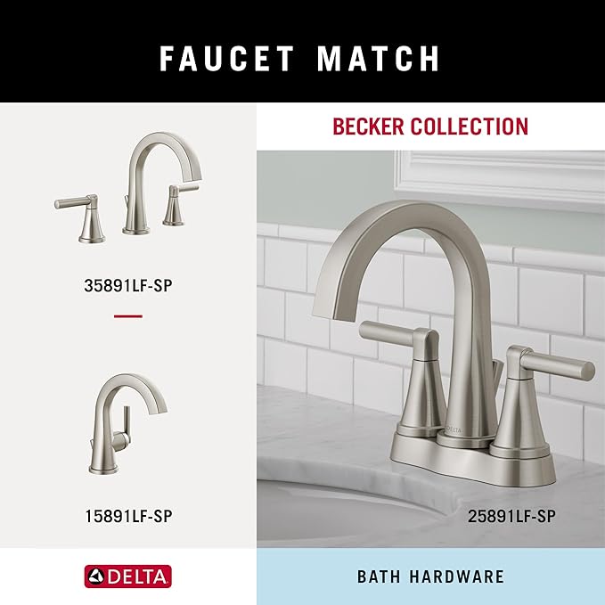 Delta Faucet Becker (1-Pack) 24" Bathroom Towel Rack/Bar, SpotShield Brushed Nickel, Wall Mounted BCK24-DN