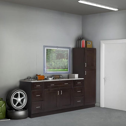 Brookings Shaker Fully Assembled Wall Kitchen Cabinet W936, 9 W x 12 D x 36 H, Brown, Solid Wood, Design House, 586495