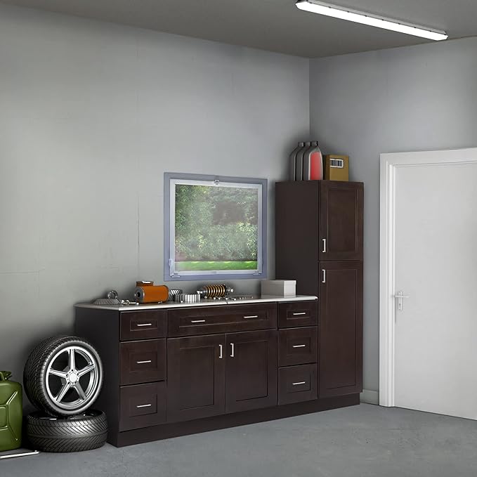 Design House Brookings Shaker Fully Assembled Wall Kitchen Cabinet W1836, 18 W x 12 D x 36 H, Brown, Solid Wood, Design House, 568980