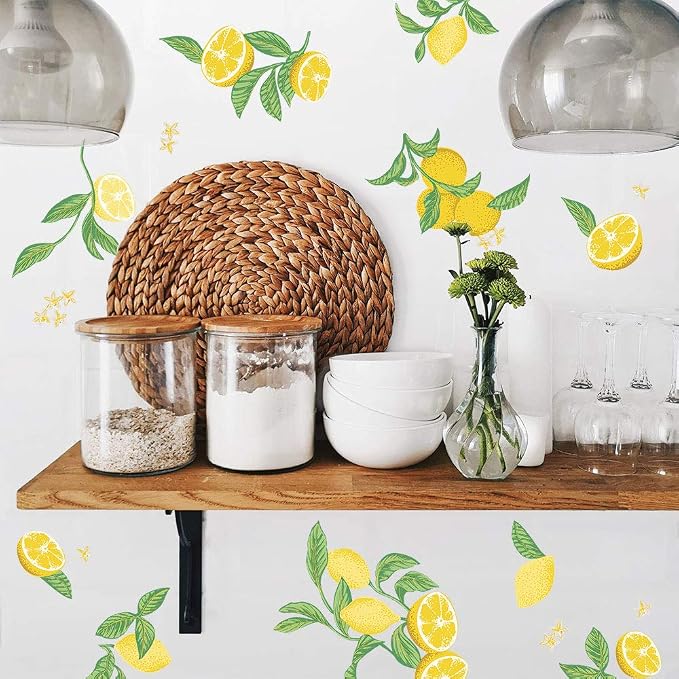 Tempaper Lemon Peel and Stick Wall Decals, Yellow & Green (20 ct.)