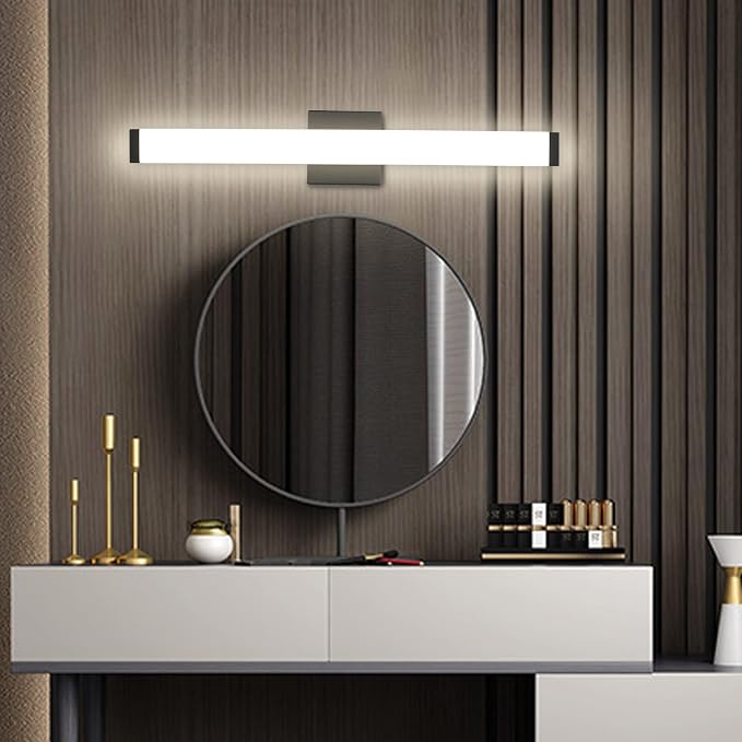 24" LED Vanity Light, 14W 5CCT Dimmable, Brushed Balck | Wall Bar Light, Rust & Moisture Resistant, Dimmable 2700K-5000K, Energy-saving, moisture-proof, Dresser Bathroom over Mirror