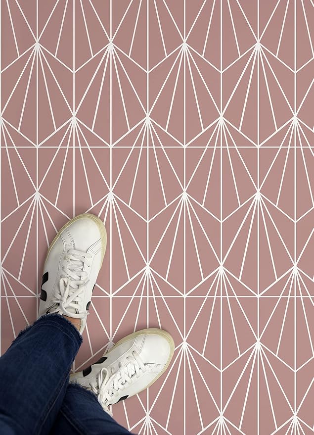 FloorPops Quartz Peel & Stick Floor Tiles, Pink