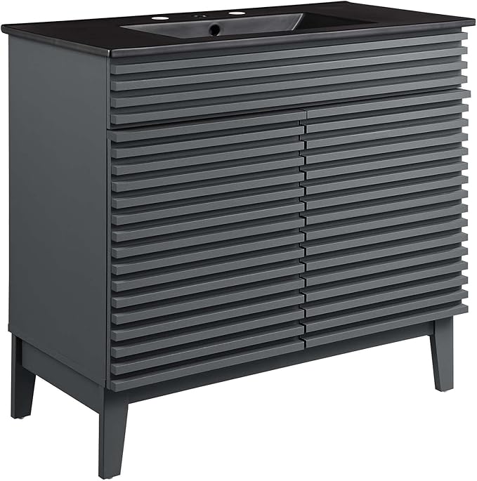 Modway Render 36" Bathroom Vanity in Gray Black