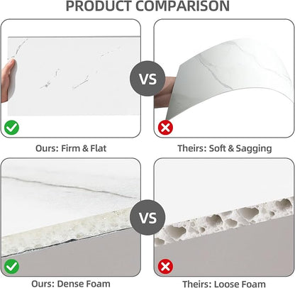 20 Pack 11.8"x23.6" Peel and Stick Backsplash Wall Panels, Self Adhesive Waterproof Back Splash Marble Tiles for Kitchen Bathroom, TV Walls, Living Room White (Not Real Tiles)