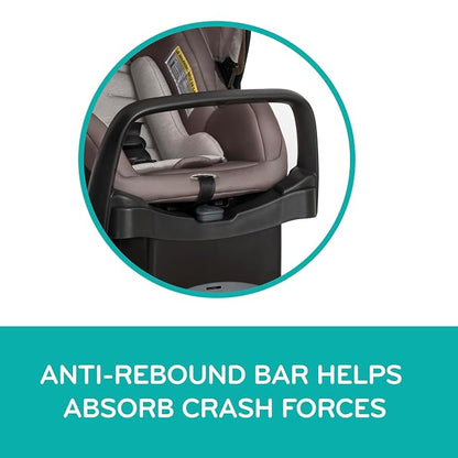 Evenflo Pivot Modular Travel System w/LiteMax Preemie and Infant Car Seat | 6 Modes of Use, Rear-Facing Mode for Infants 3-30 lbs, Stroller use up to 50 lbs (Dusty Rose Pink)