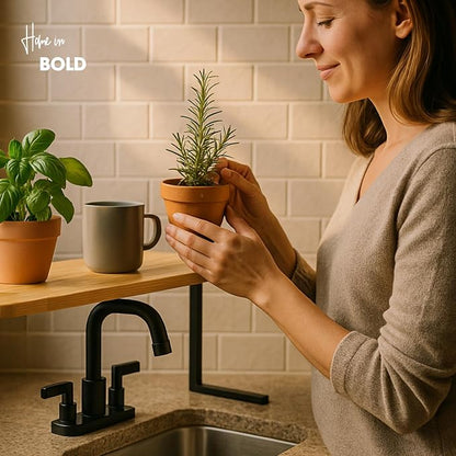 Over The Sink Shelf for Tall Faucet - Space-Saving Bathroom Over Faucet Kitchen Narrow Counter Over Sink Organizer, 30” L 6.25” W 9.25” H Metal Above Sink Shelf Top of Sink [Waterproof]
