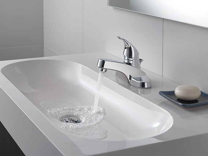 Peerless Centerset Bathroom Faucet Chrome, Bathroom Sink Faucet, Single Handle, Drain Assembly, Chrome P136LF