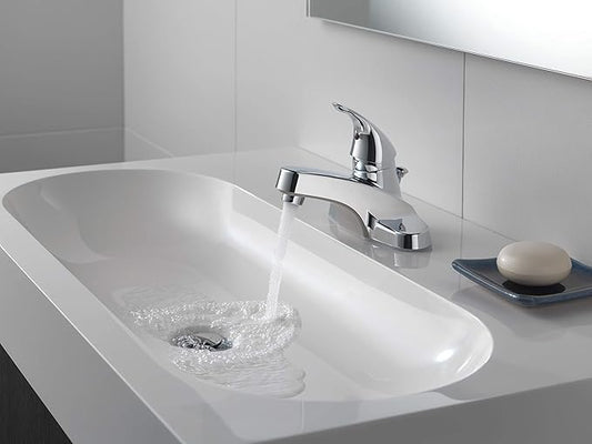 Peerless Centerset Bathroom Faucet Chrome, Bathroom Sink Faucet, Single Handle, Drain Assembly, Chrome P136LF