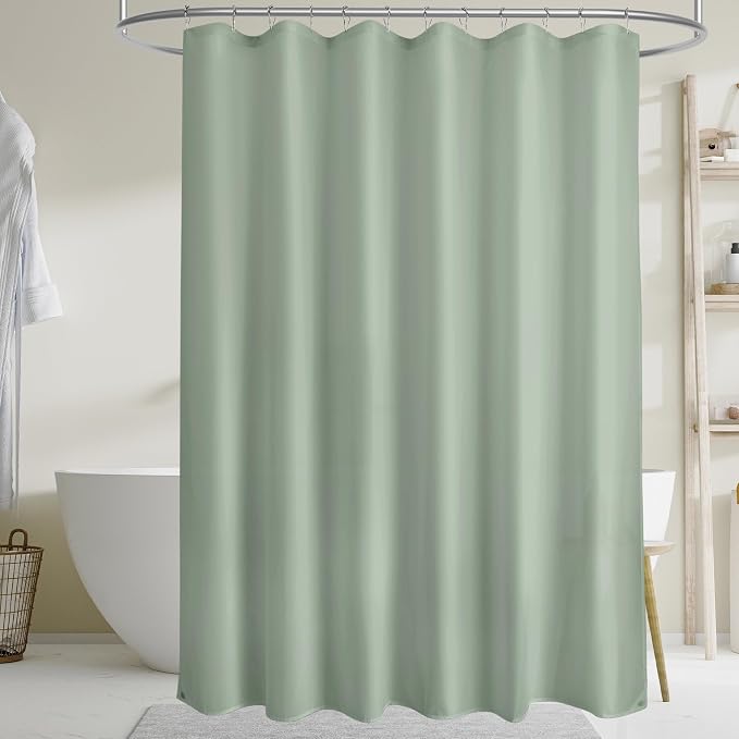 Titanker Waterproof Shower Curtain Liner Fabric, Sage Green Shower Curtain Liner with Magnets, Cloth Shower Liner Soft, Lightweight, Machine Washable, 70 x 72 Inches