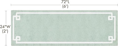 Madison Park Evan 100% Cotton Bath Runner Plush Absorbent, 24 x 72, Seafoam | Non-slip Backing, OEKO TEX, Luxurious Tufted Plush Bath Rug for Bathroom, Quick Dry, Spa Design Decorative for Shower Room