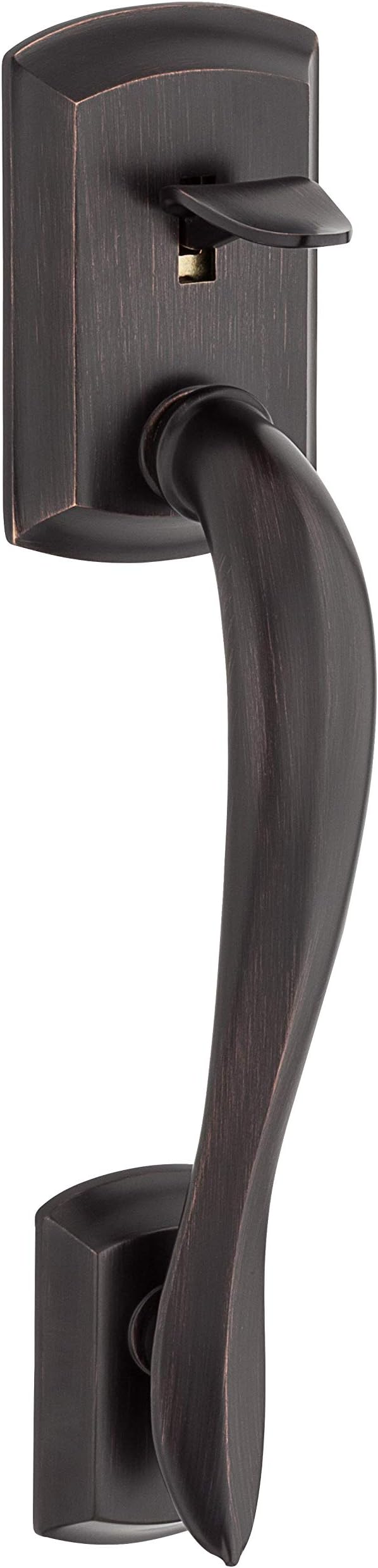 Kwikset Avalon Front Door Handle No Lock, Entry Handleset Exterior with Interior Reversible Handed Lever, Non-Locking, Venetian Bronze, Deadbolt Not Included, with Microban Protection