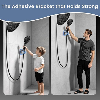 FEELSO Shower Head with Handheld Spray, 8" High Pressure Rain Showerhead | 7+8 Modes Dual Shower Head, Anti-Clog Nozzles, 71” Shower Hose Extra Long, Adjustable Holder, Shower Separately or Together